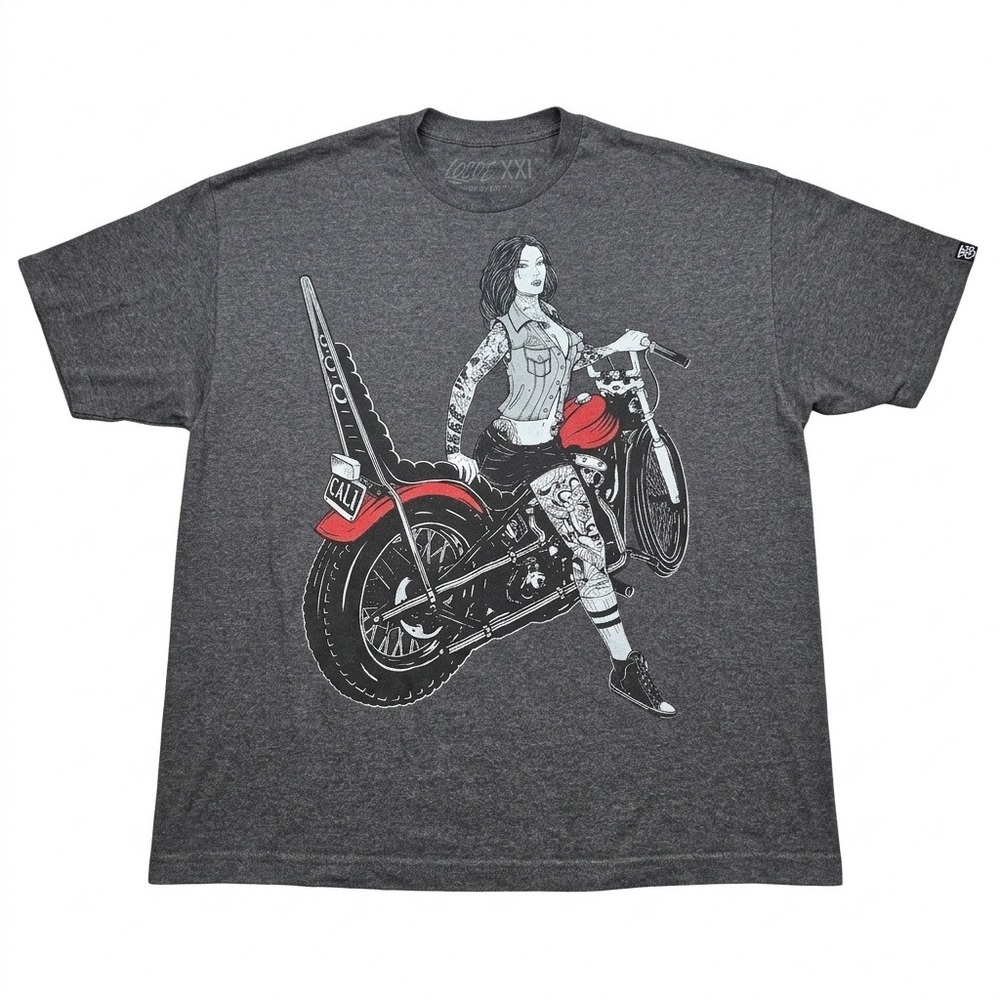 Fatal Clothing Men's XXL T-Shirt Tattoo Girl Motorcycle Chopper Cali Graphic 2XL